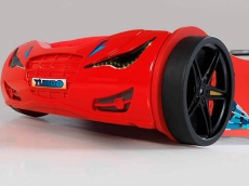 Дитяче ліжко машина MUSVENUS Суперкар Turbo red з підсвічуванням, музикою, пультом