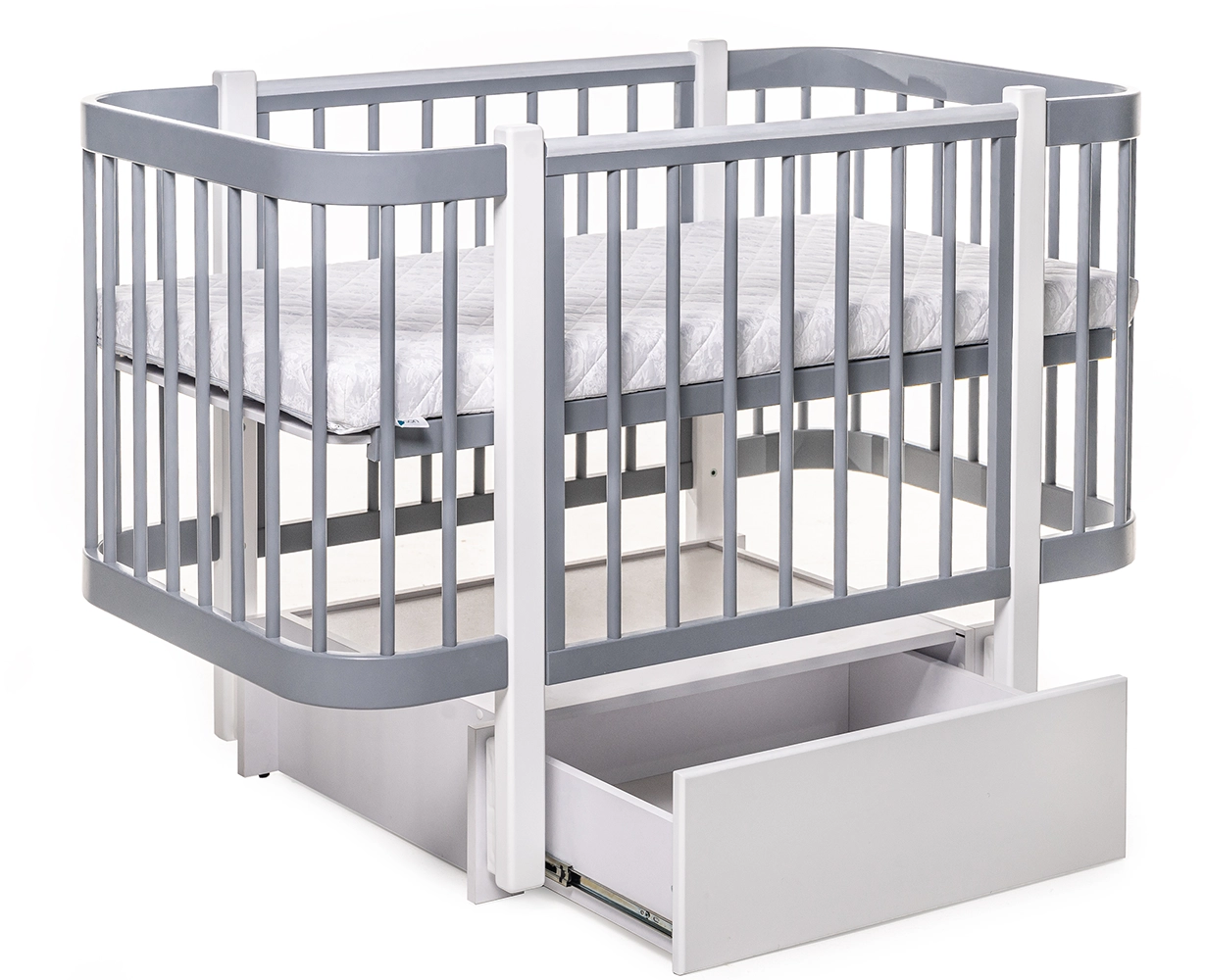 Детская кроватка с ящиком Deson Svitanok Grey