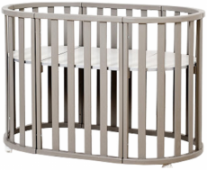 Детская кроватка Twins Cozy овальная 160х60 плоская рейка 9800-TC-160-07, серый