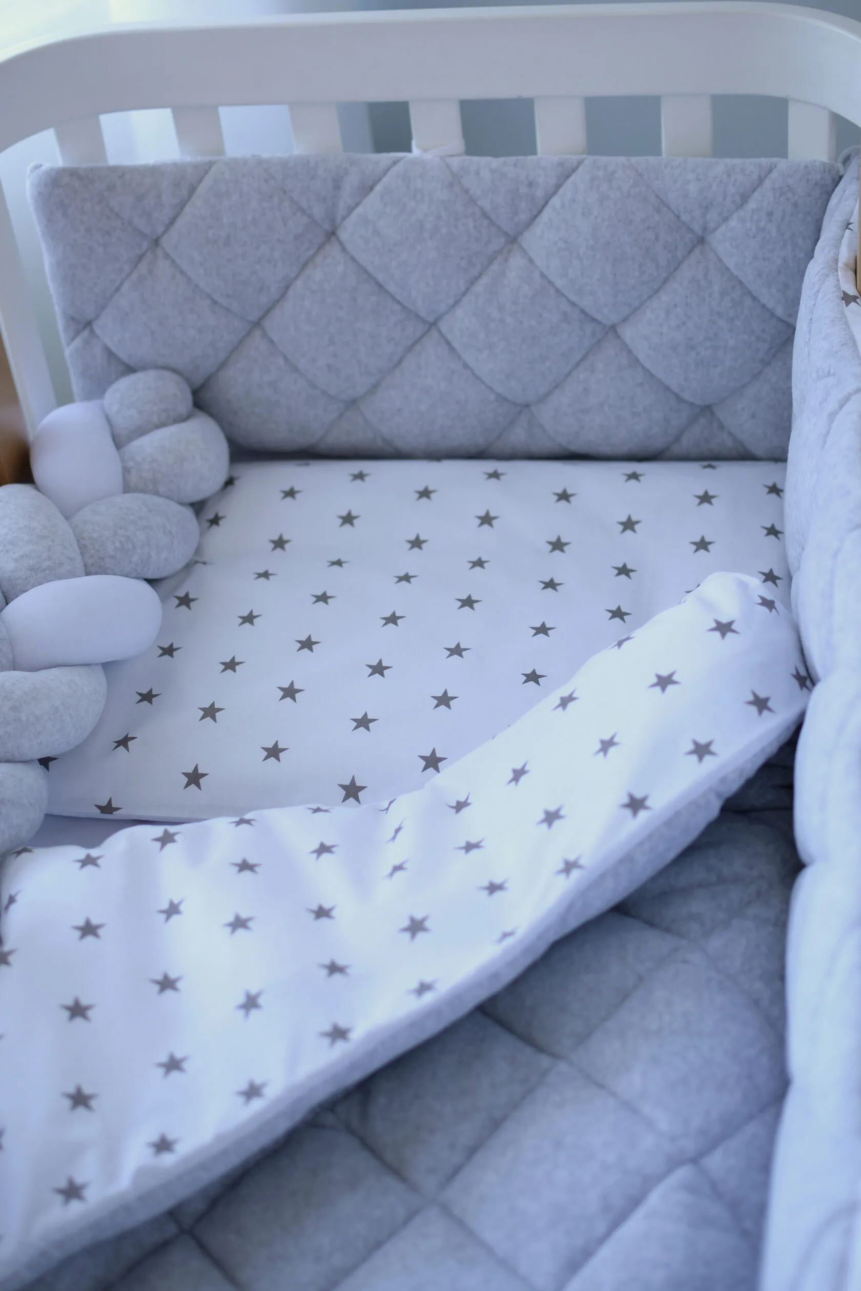 Дитячий постільний комплект Baby Veres Velour Stars grey (5 одиниць)
