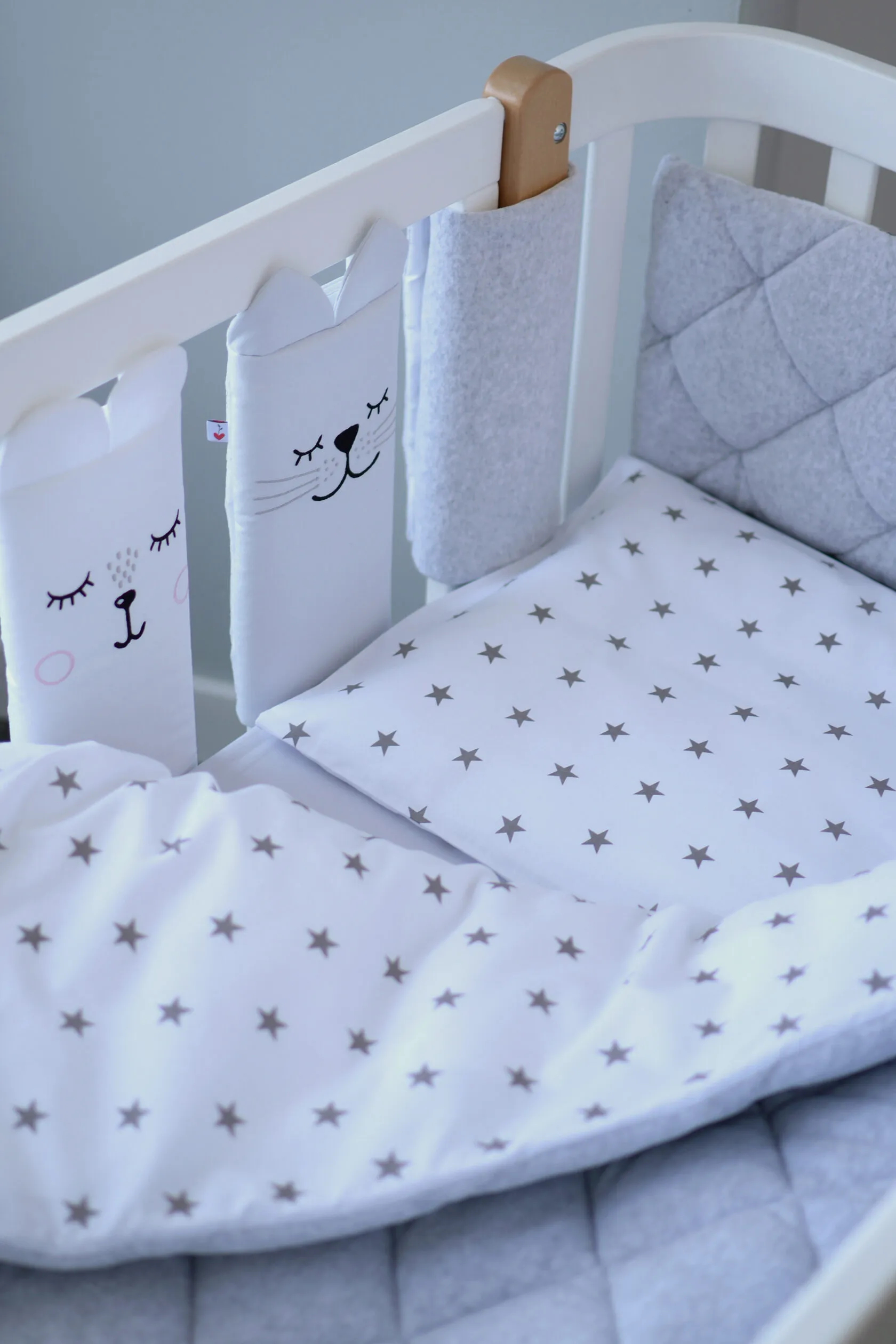 Дитячий постільний комплект Baby Veres Velour Stars grey (5 одиниць)
