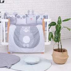 Дитячий постільний комплект Veres Zoo grey 6 одиниць