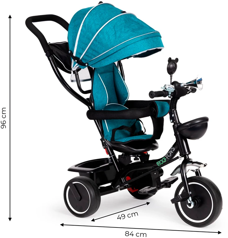 Велосипед с поворотным сиденьем Ecotoys Comfort Green Blue