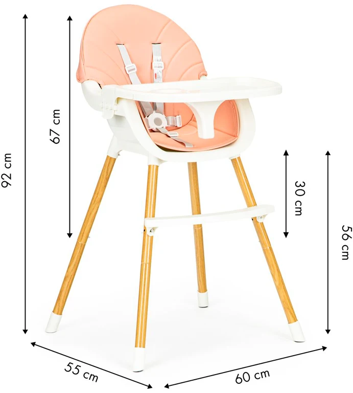 Стульчик для кормления 2 в 1 Ecotoys SMART PINK