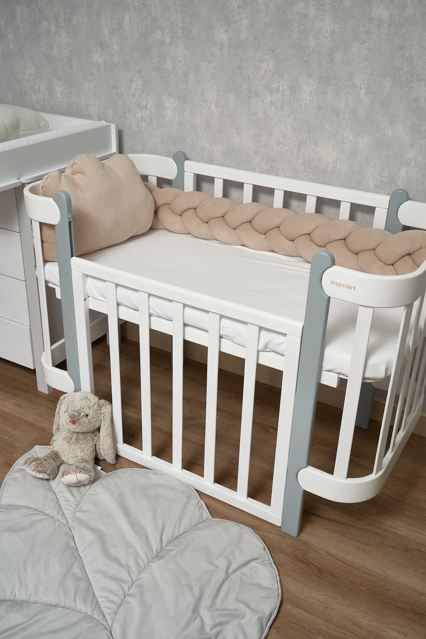 Бампер - косичка Twins 3-х прядна 200 см Ego 2020-K3-200E02, beige