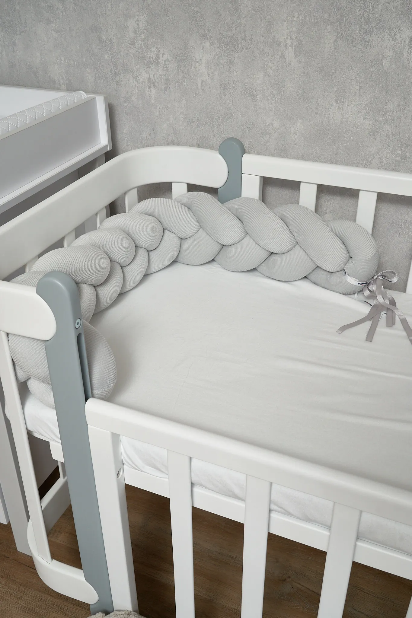 Бампер - косичка Twins 3-х прядная 200 см Ego 2020-K3-200E10, grey