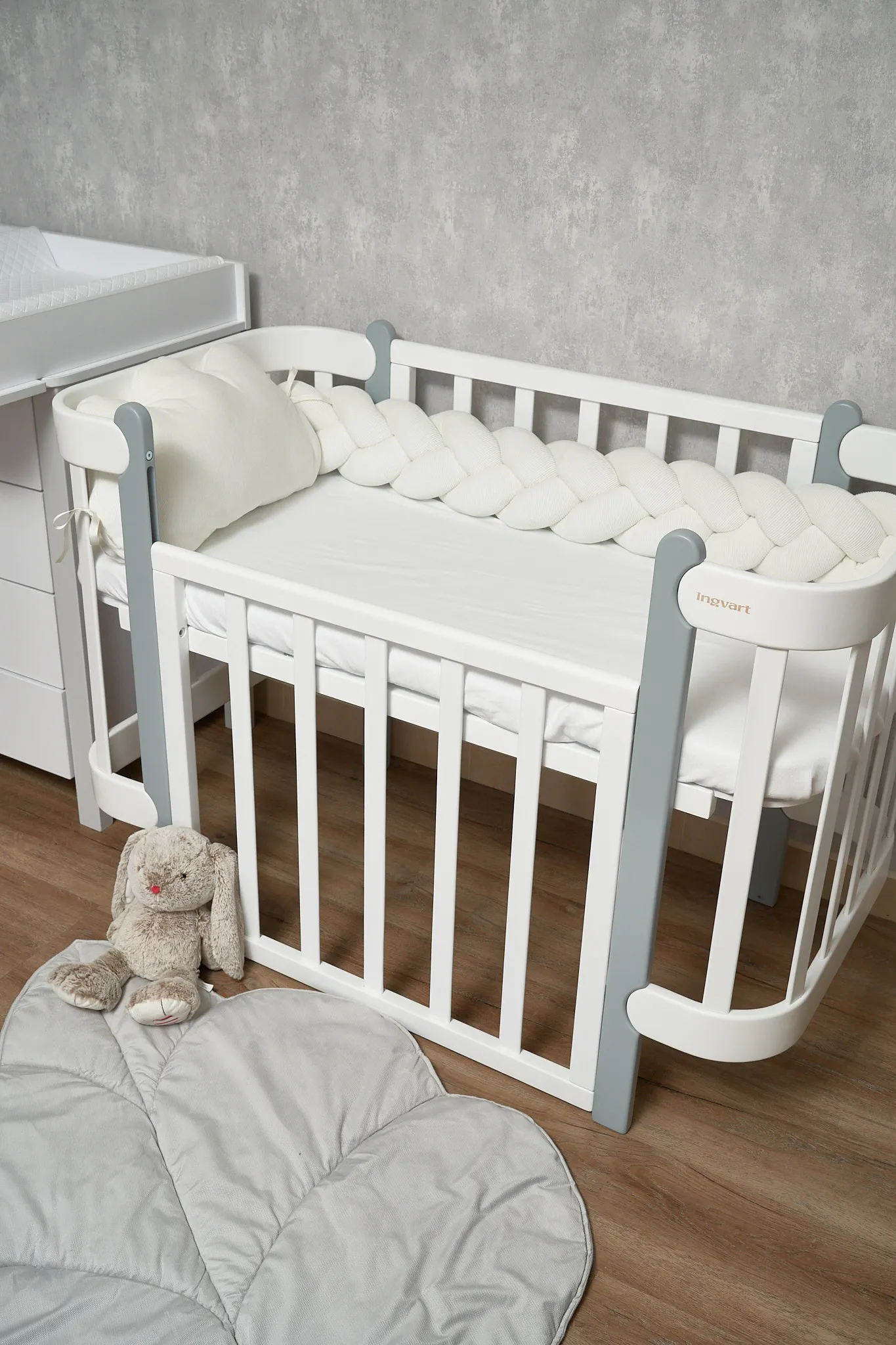 Бампер - косичка Twins 3-х прядна 200 см Ego 2020-K3-200E202, ecru