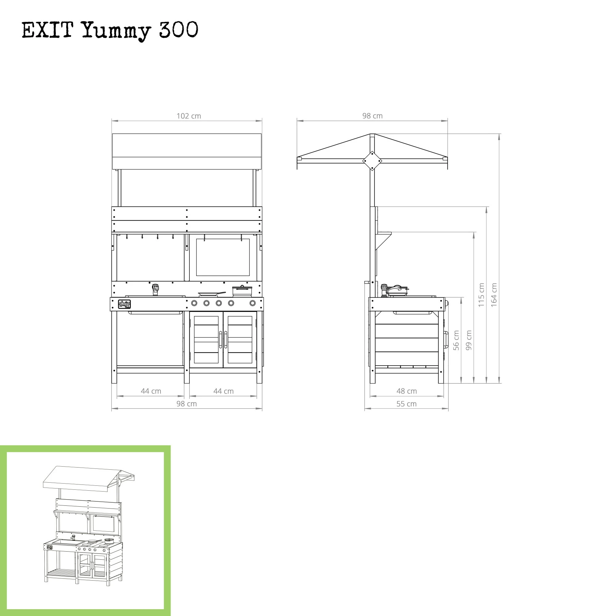Игровая кухня деревянная EXIT Yummy 300