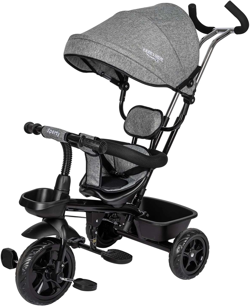 Трехколесный детский велосипед Free2Move Sport Black Grey