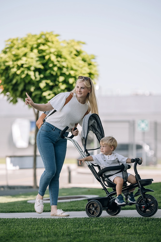 Трехколесный детский велосипед Free2Move Sport Black Grey