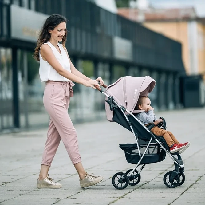 Прогулянкова коляска FreeON LUX Premium Dusty Pink-Black
