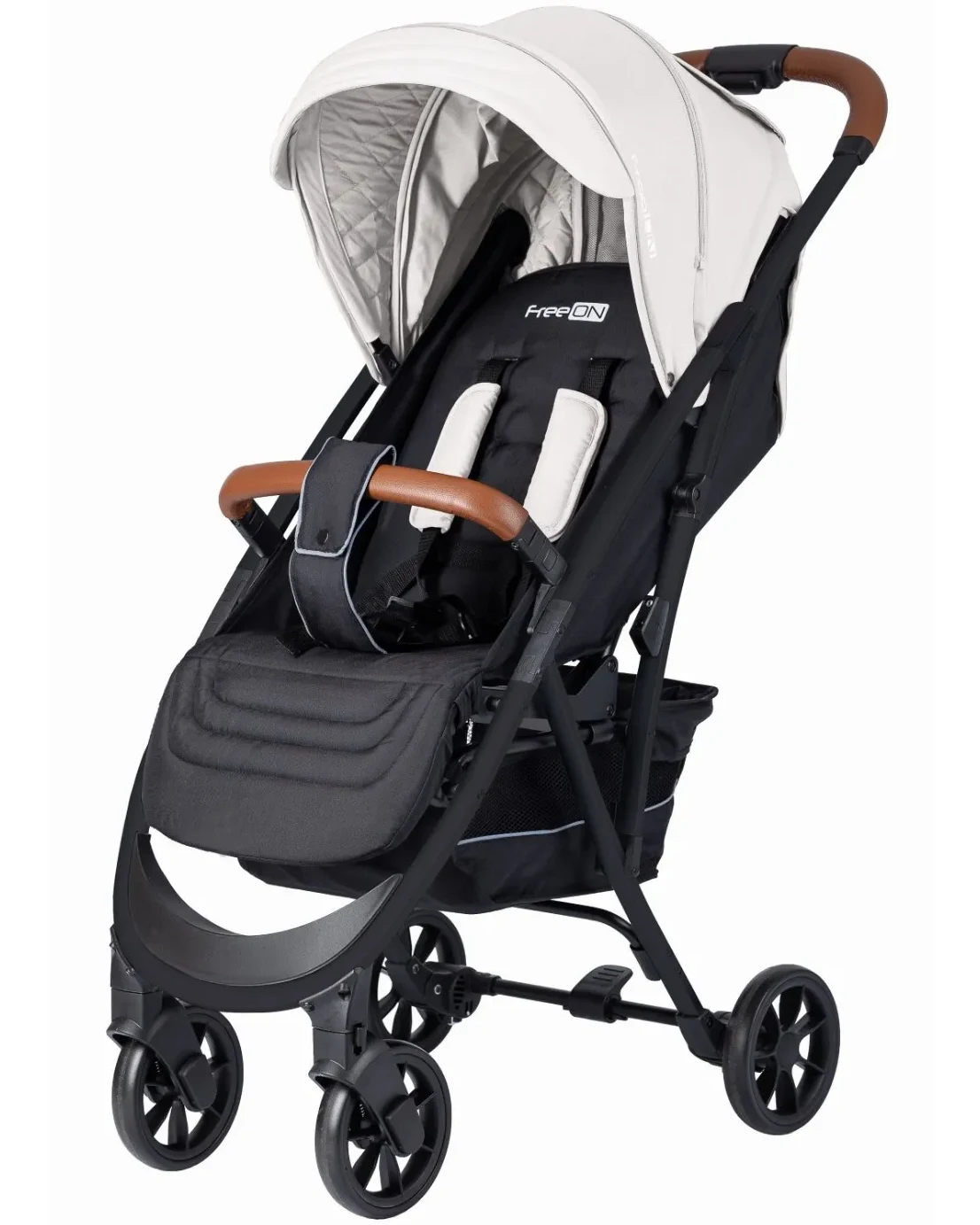 Прогулочная коляска FreeON LUX Premium Light Grey-Black