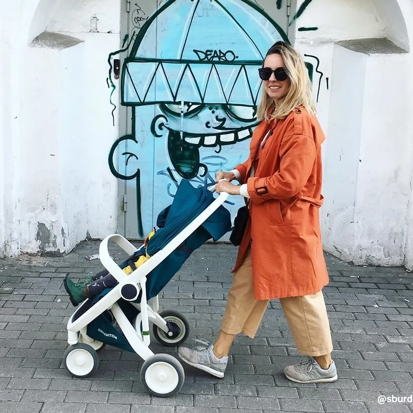 Прогулянкова коляска Greentom Classic Blue-White
