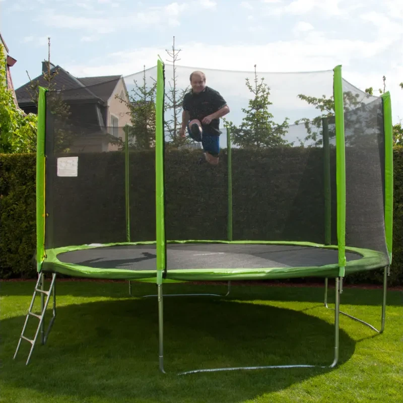 Батут с защитной сеткой и лестницей inSPORTline Froggy PRO 366 cm