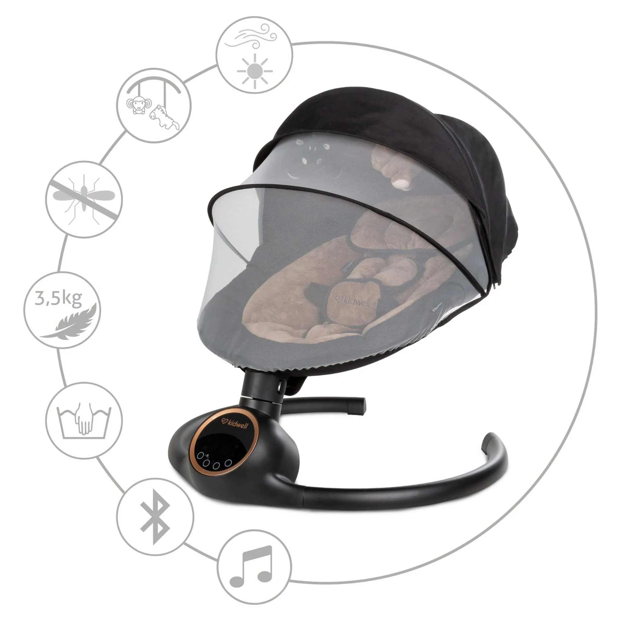 Электрическая качалка Kidwell REVE Black/Gold