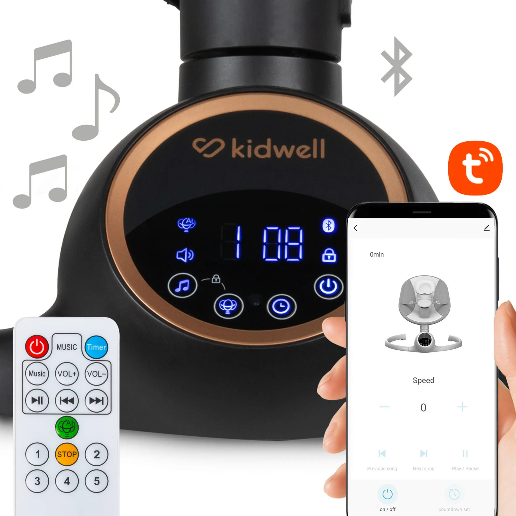 Электрическая качалка Kidwell REVE Black/Gold