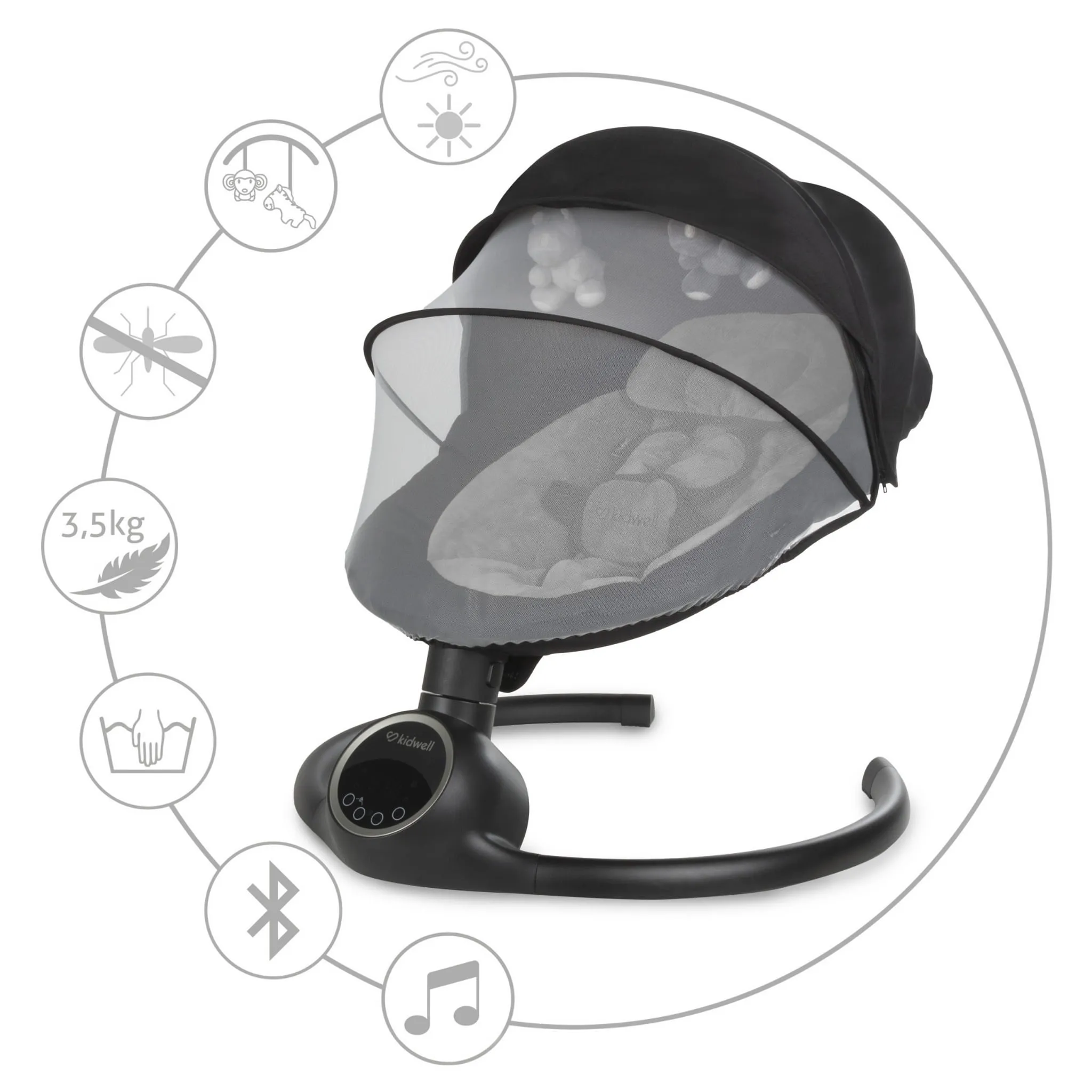 Электрическая качалка Kidwell REVE Black/Silver
