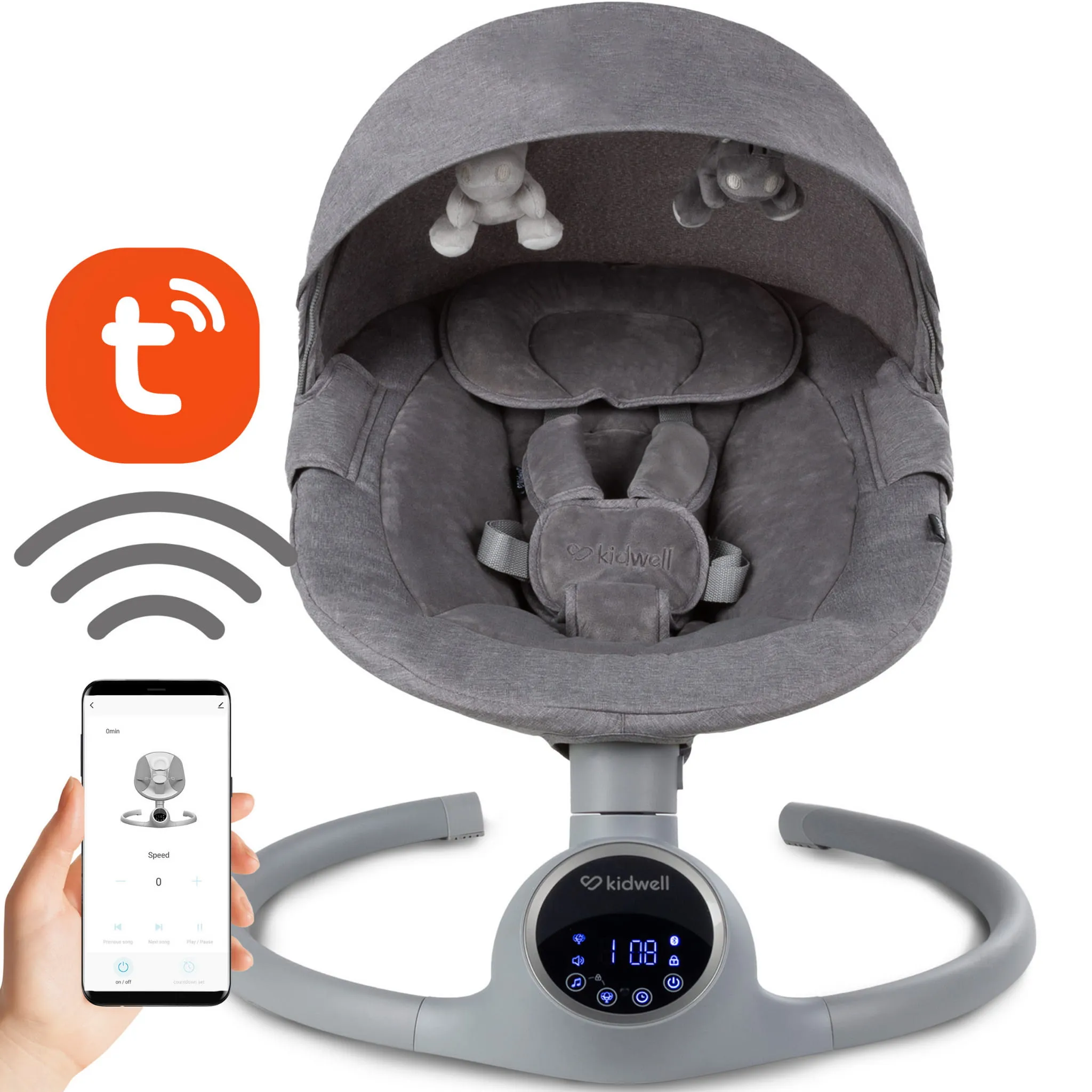 Электрическая качалка Kidwell REVE Grey/Silver