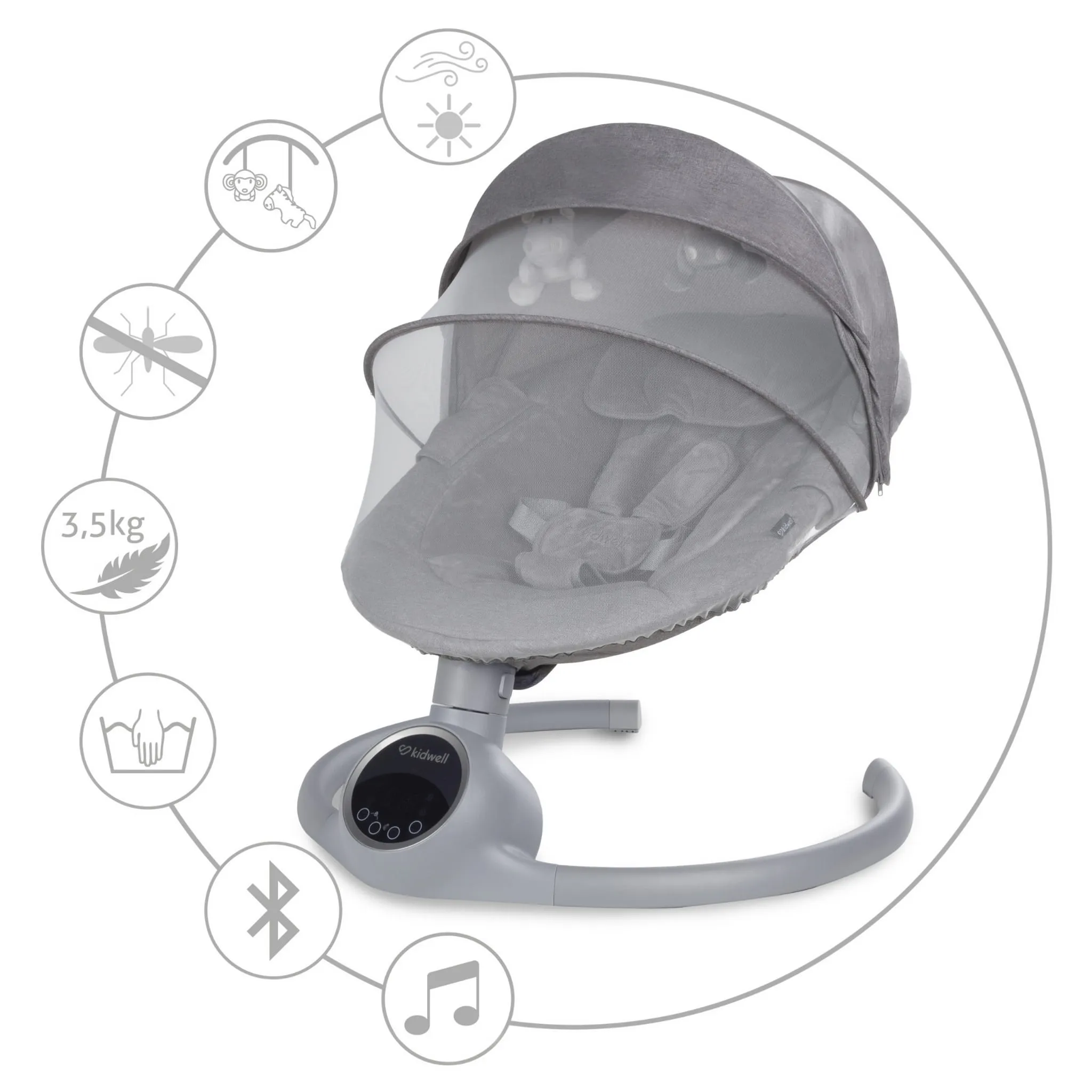 Электрическая качалка Kidwell REVE Grey/Silver