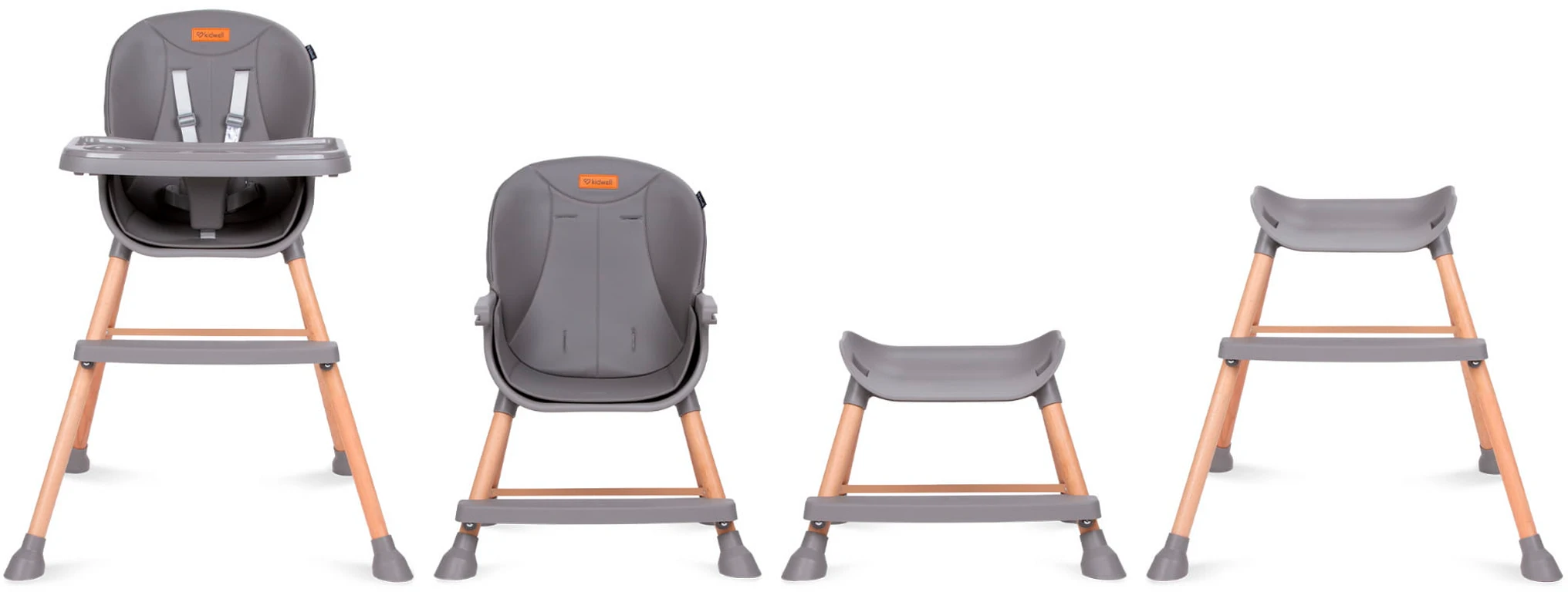 Стульчик для кормления Kidwell Eatan WOOD Gray