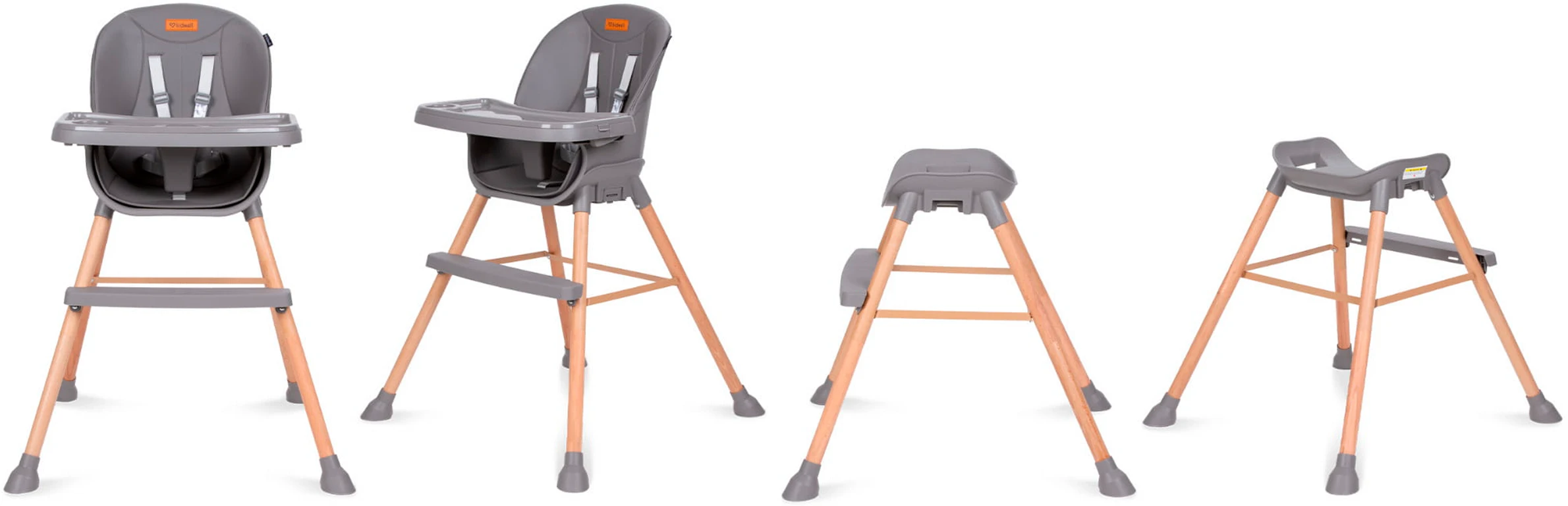 Стульчик для кормления Kidwell Eatan WOOD Gray