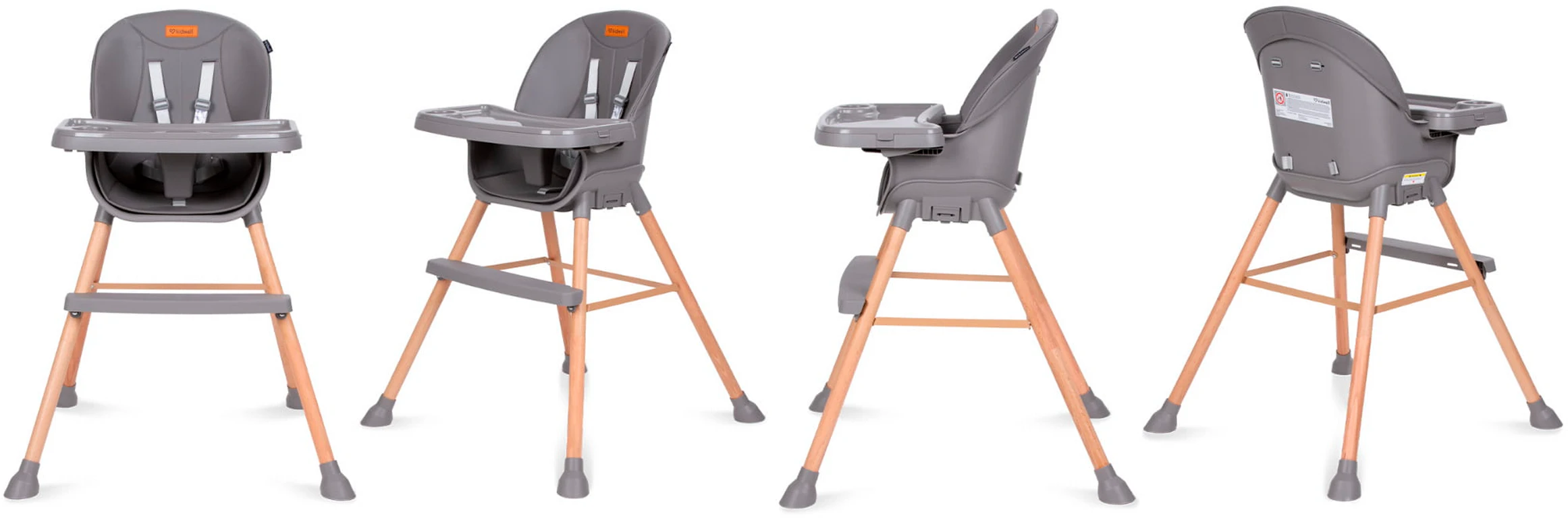 Стульчик для кормления Kidwell Eatan WOOD Gray