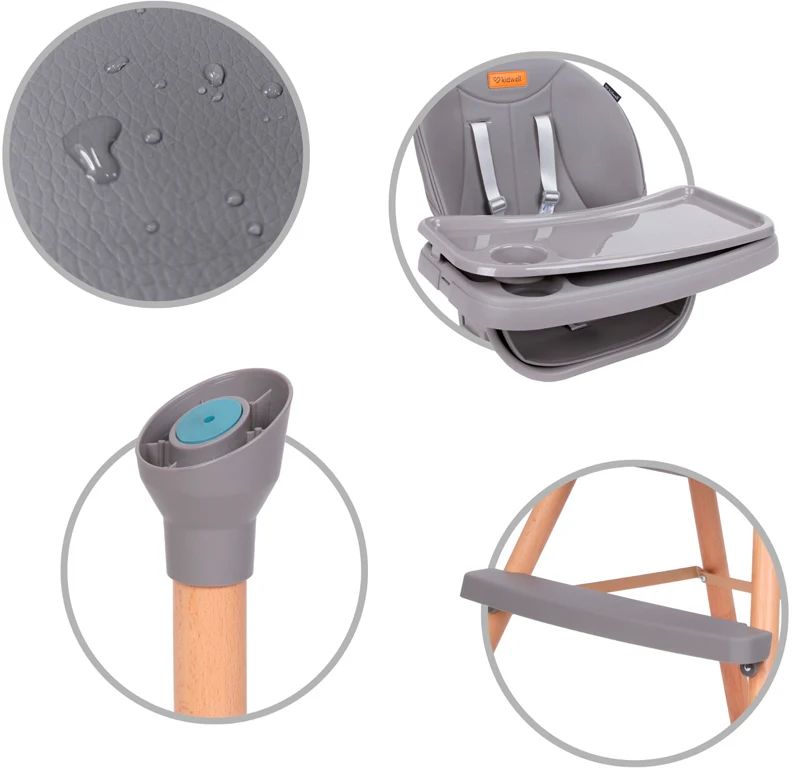 Стульчик для кормления Kidwell Eatan WOOD Gray