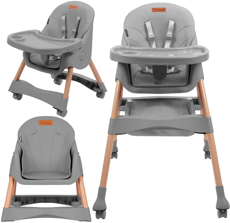 Стульчик для кормления 2 в 1 Kidwell KARIMI Grey