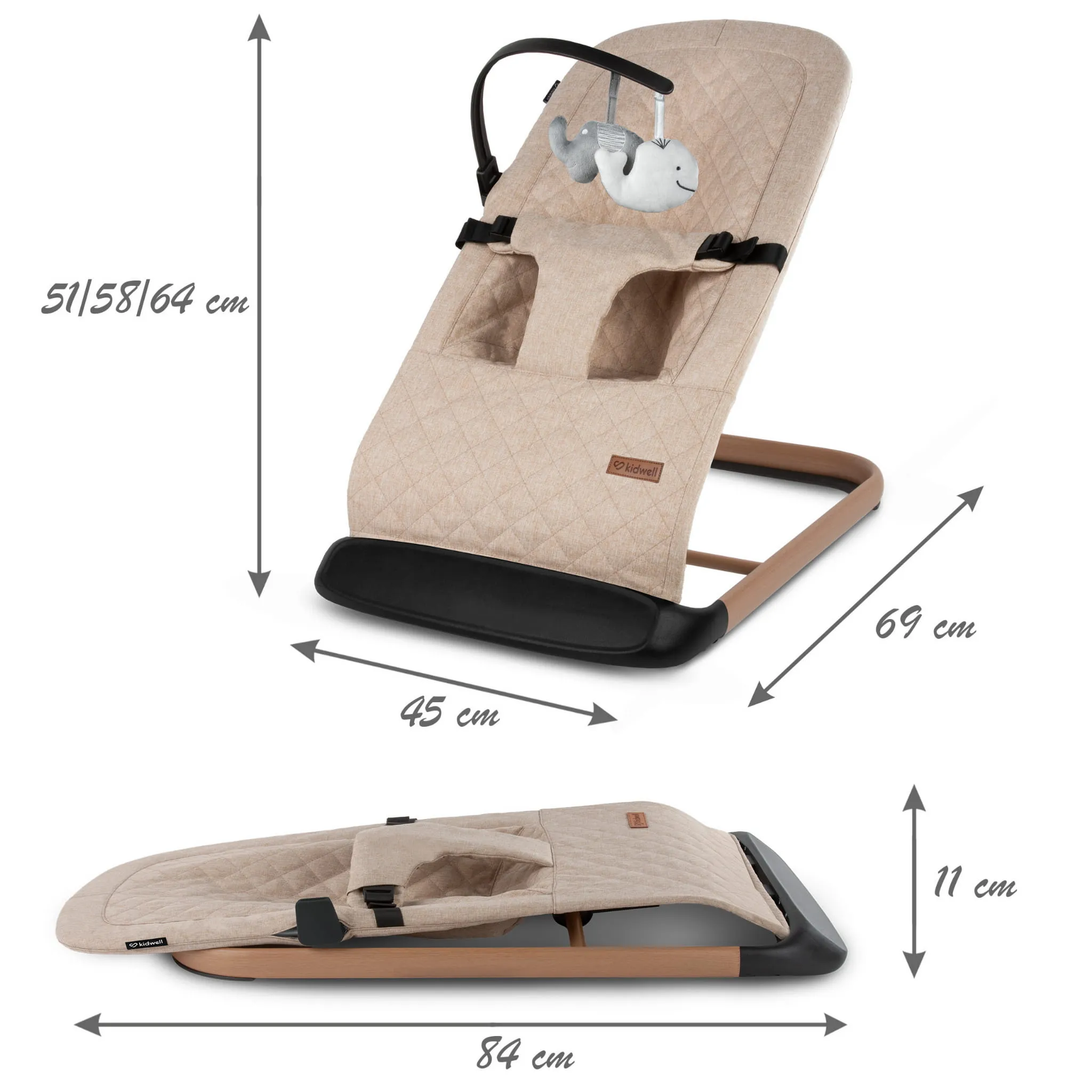 Шезлонг Kidwell Laro Beige/Wooden
