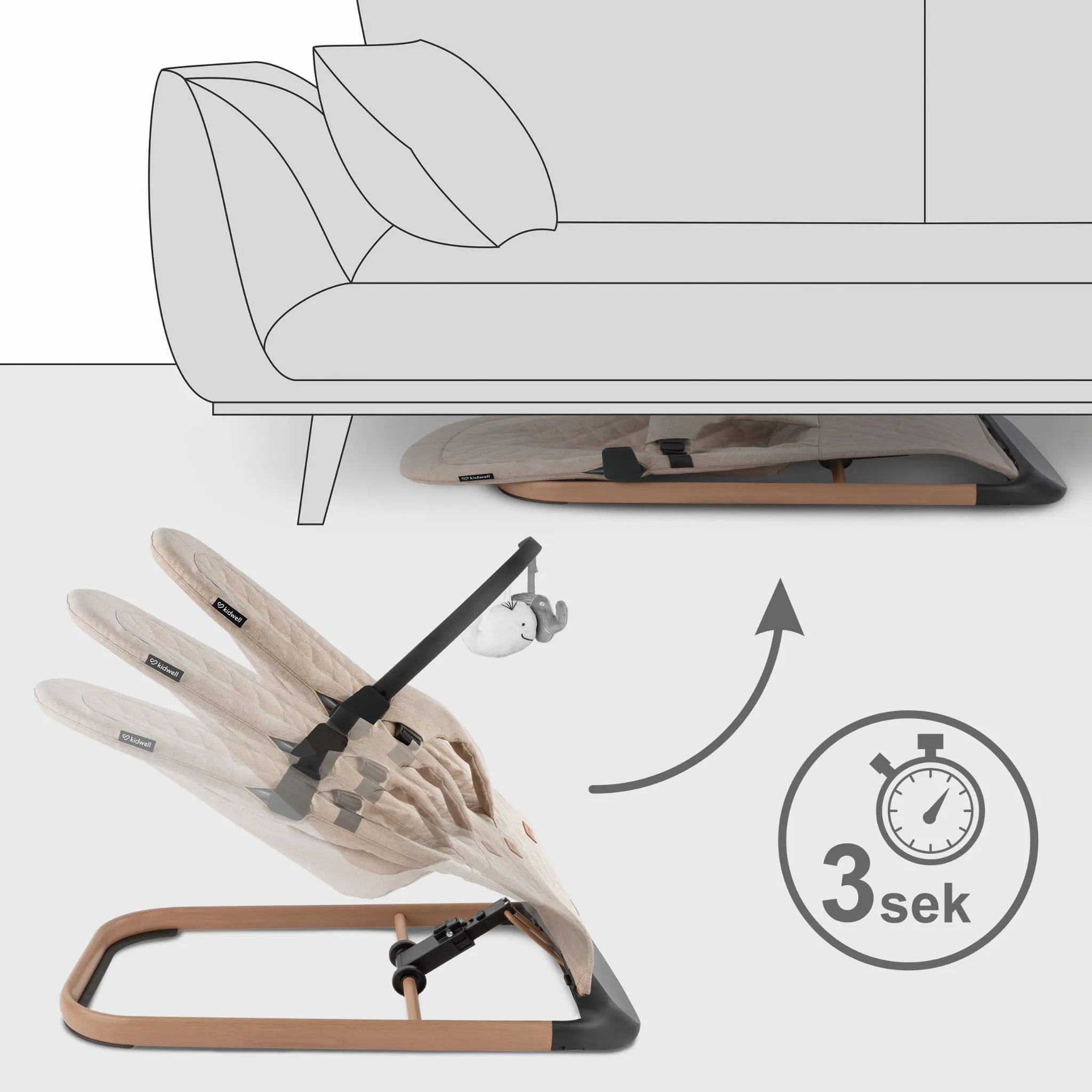 Шезлонг Kidwell Laro Beige/Wooden