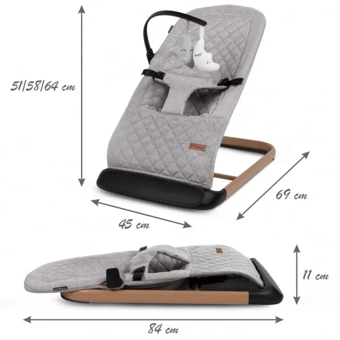 Шезлонг Kidwell Laro Full grey/wooden