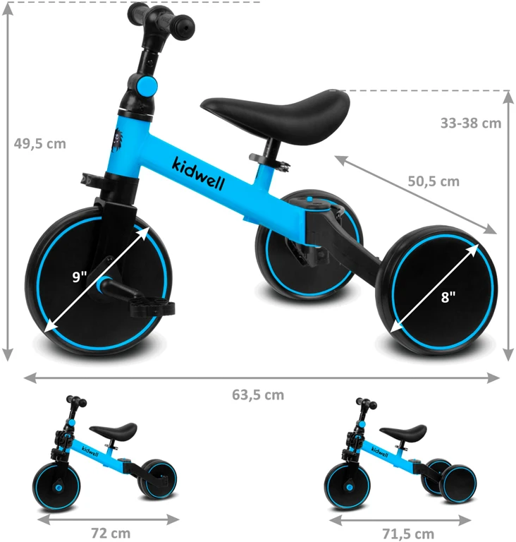 Велосипед 3 в 1 Kidwell PICO Blue