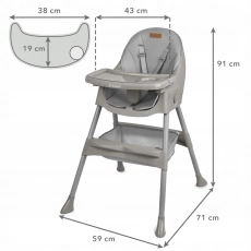 Стульчик для кормления Kidwell TINTO gray