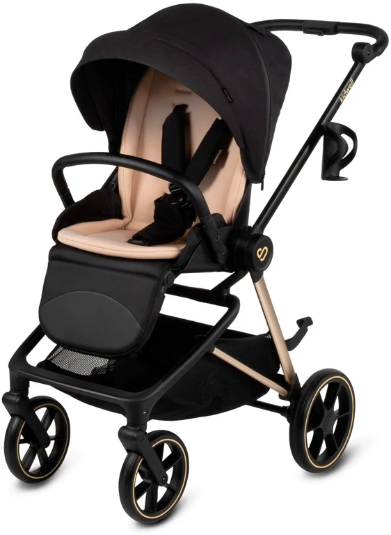 Детская коляска 2 в 1 Kidwell Velmont black/gold