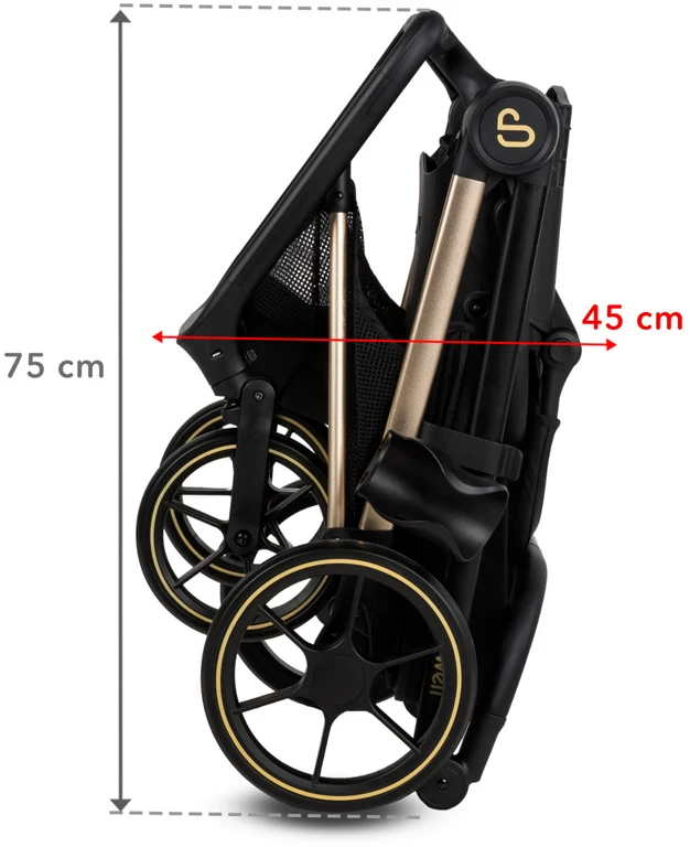 Детская коляска 2 в 1 Kidwell Velmont black/gold