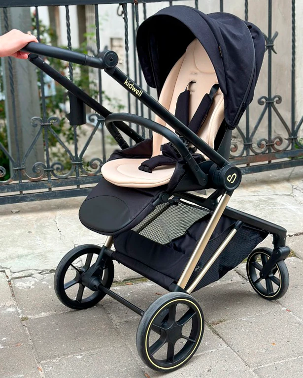 Детская коляска 2 в 1 Kidwell Velmont black/gold