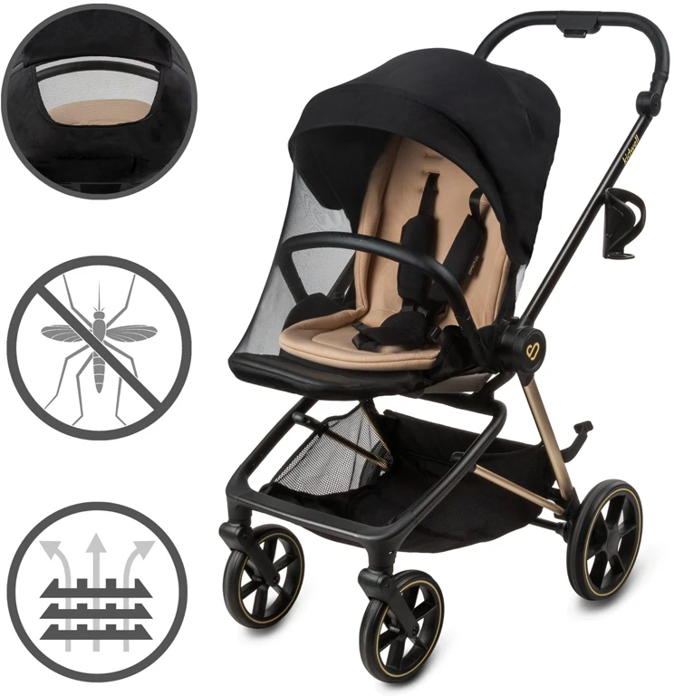 Детская коляска 2 в 1 Kidwell Velmont black/gold