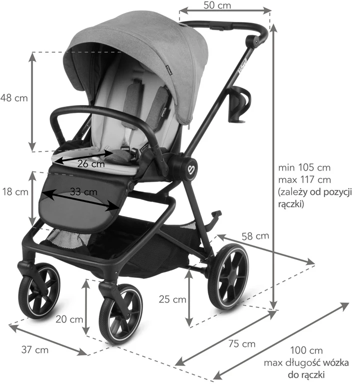 Детская коляска 2 в 1 Kidwell Velmont Gray