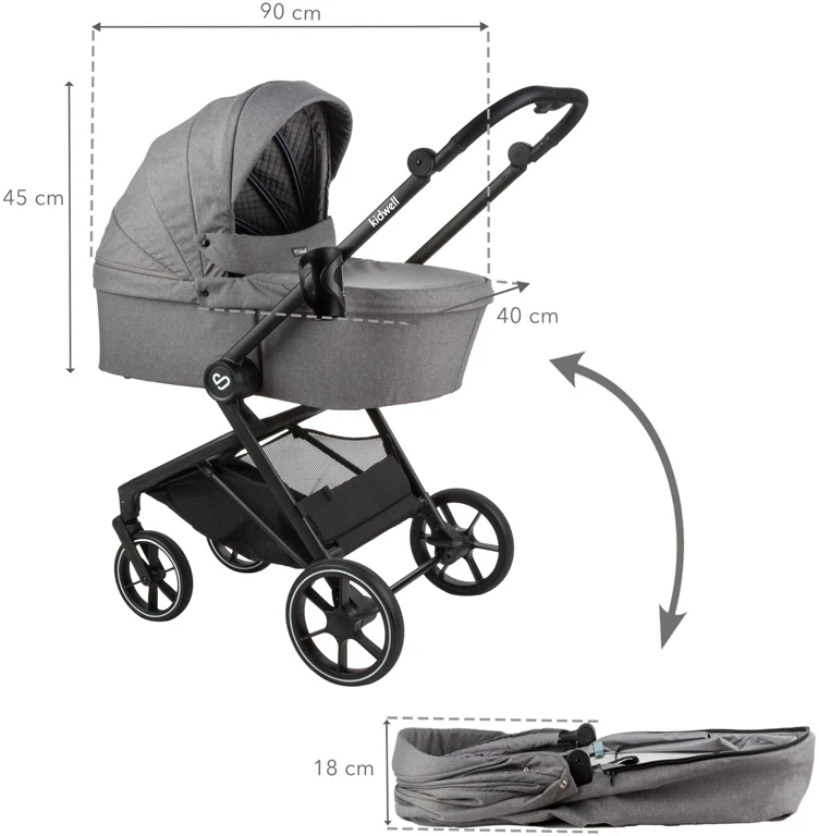 Детская коляска 2 в 1 Kidwell Velmont Gray