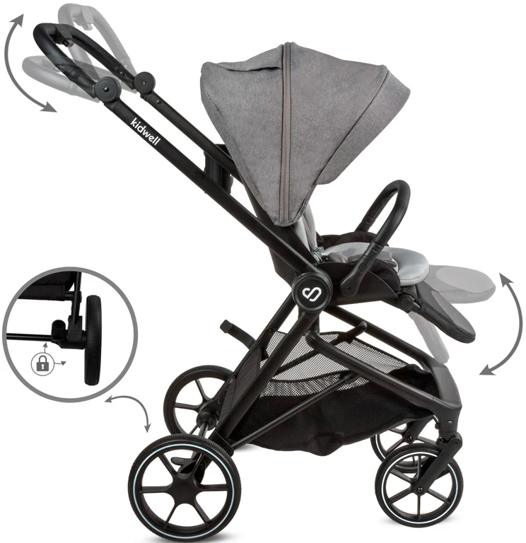 Детская коляска 2 в 1 Kidwell Velmont Gray