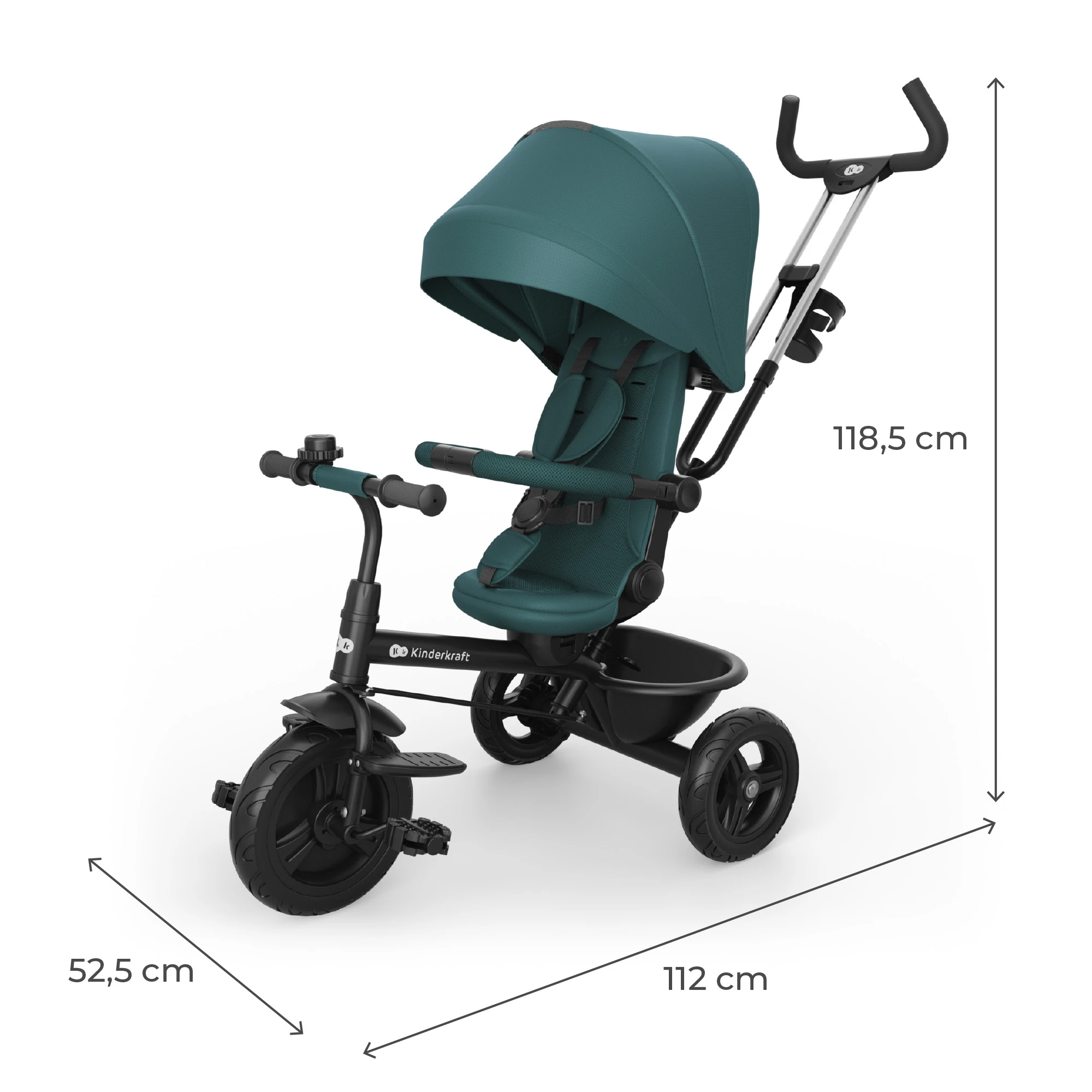 Триколісний велосипед Kinderkraft Aston 2 Plus Green