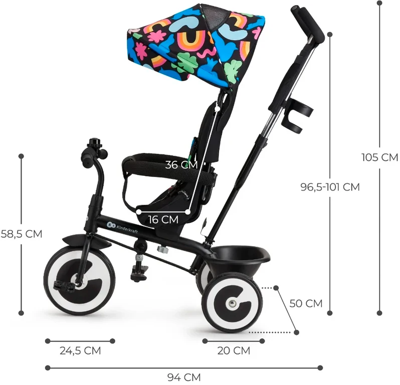 Триколісний велосипед Kinderkraft Aston Happy Shapes