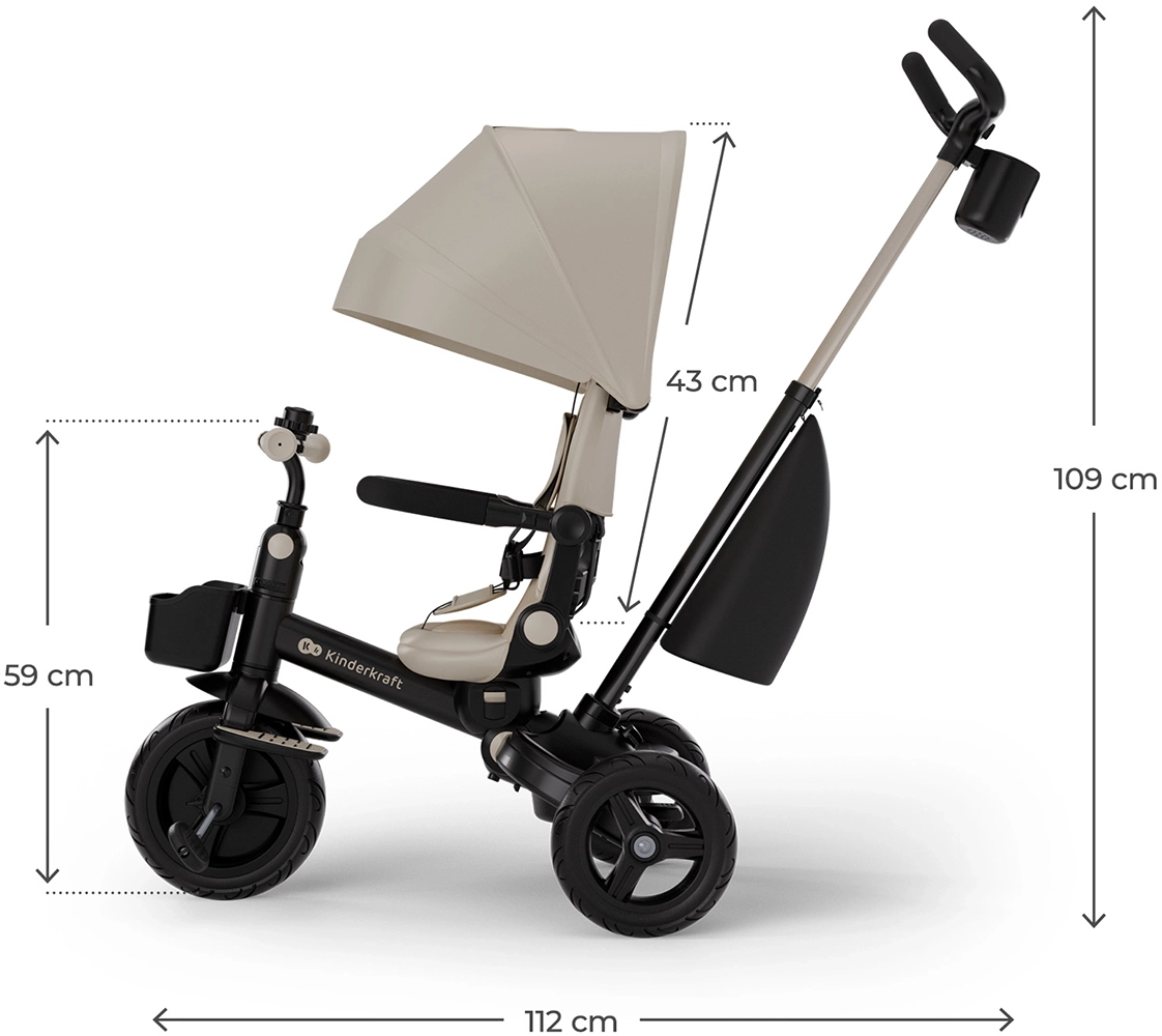 Триколісний велосипед Kinderkraft Aveo 2 Plus Beige