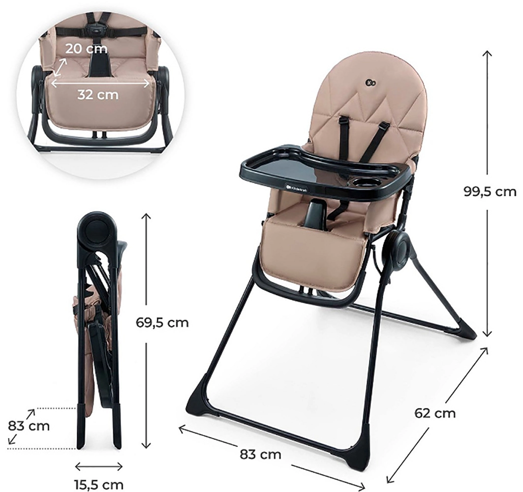 Стільчик для годування Kinderkraft Binci Beige