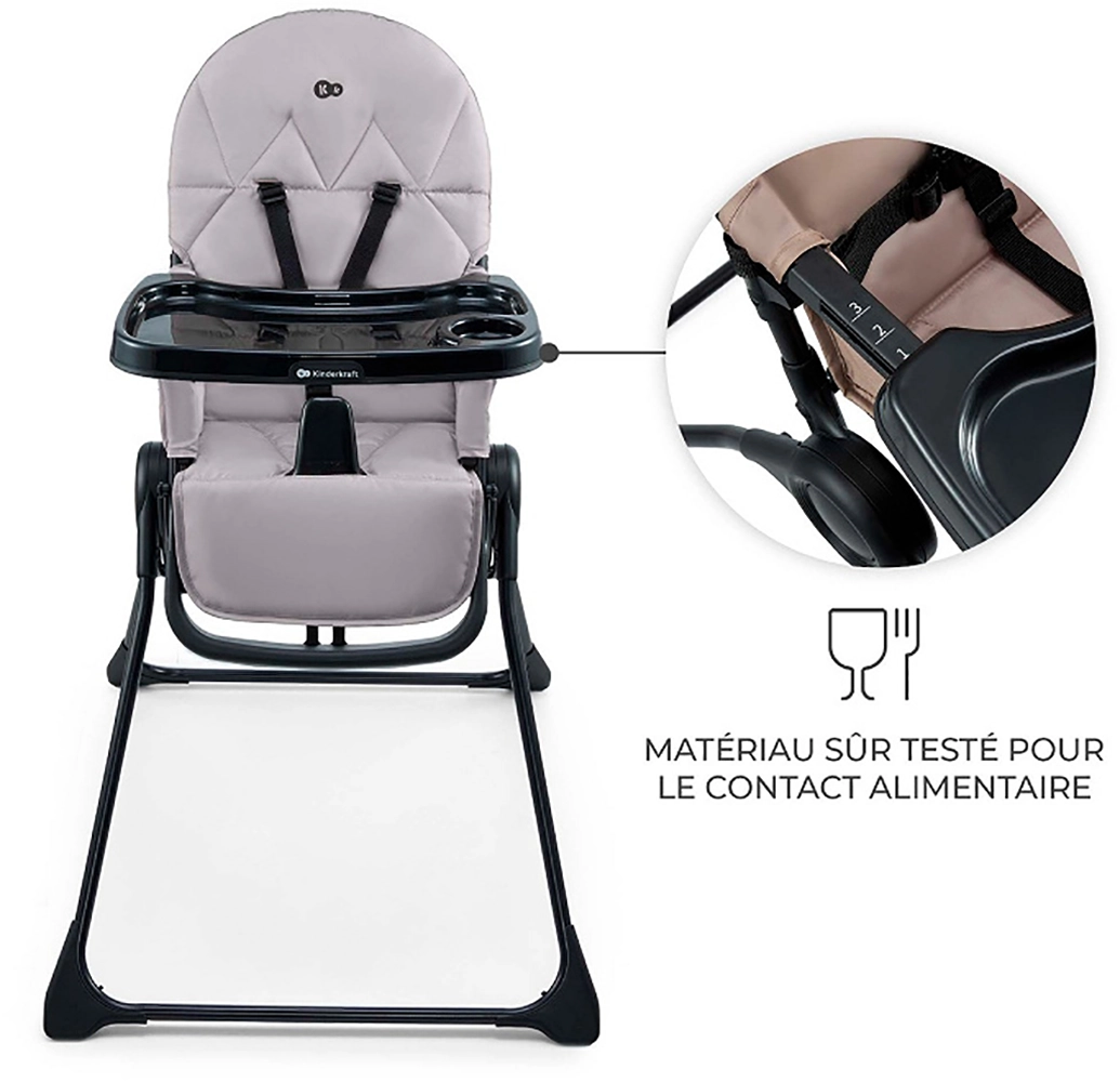 Стільчик для годування Kinderkraft Binci Grey