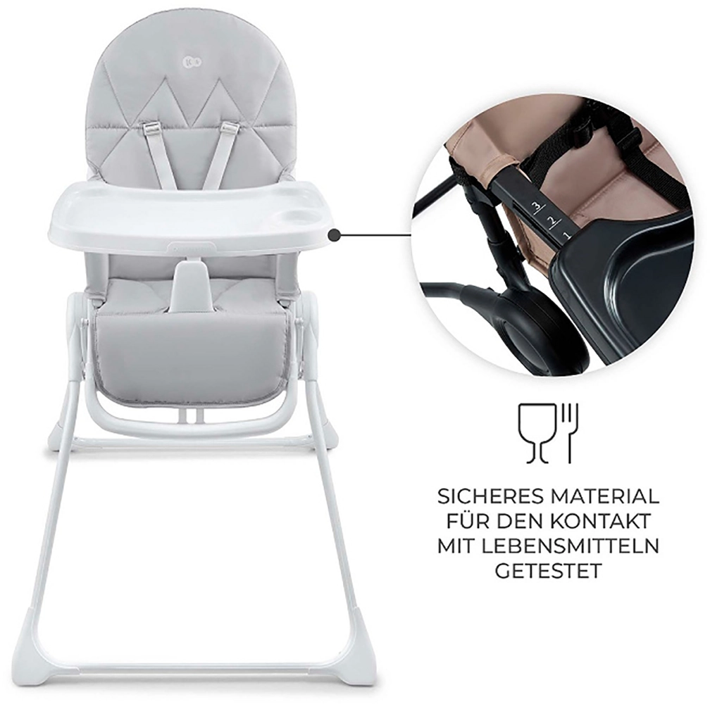 Стільчик для годування Kinderkraft Binci Light Grey