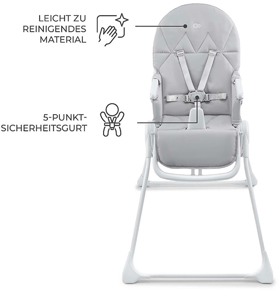 Стільчик для годування Kinderkraft Binci Light Grey