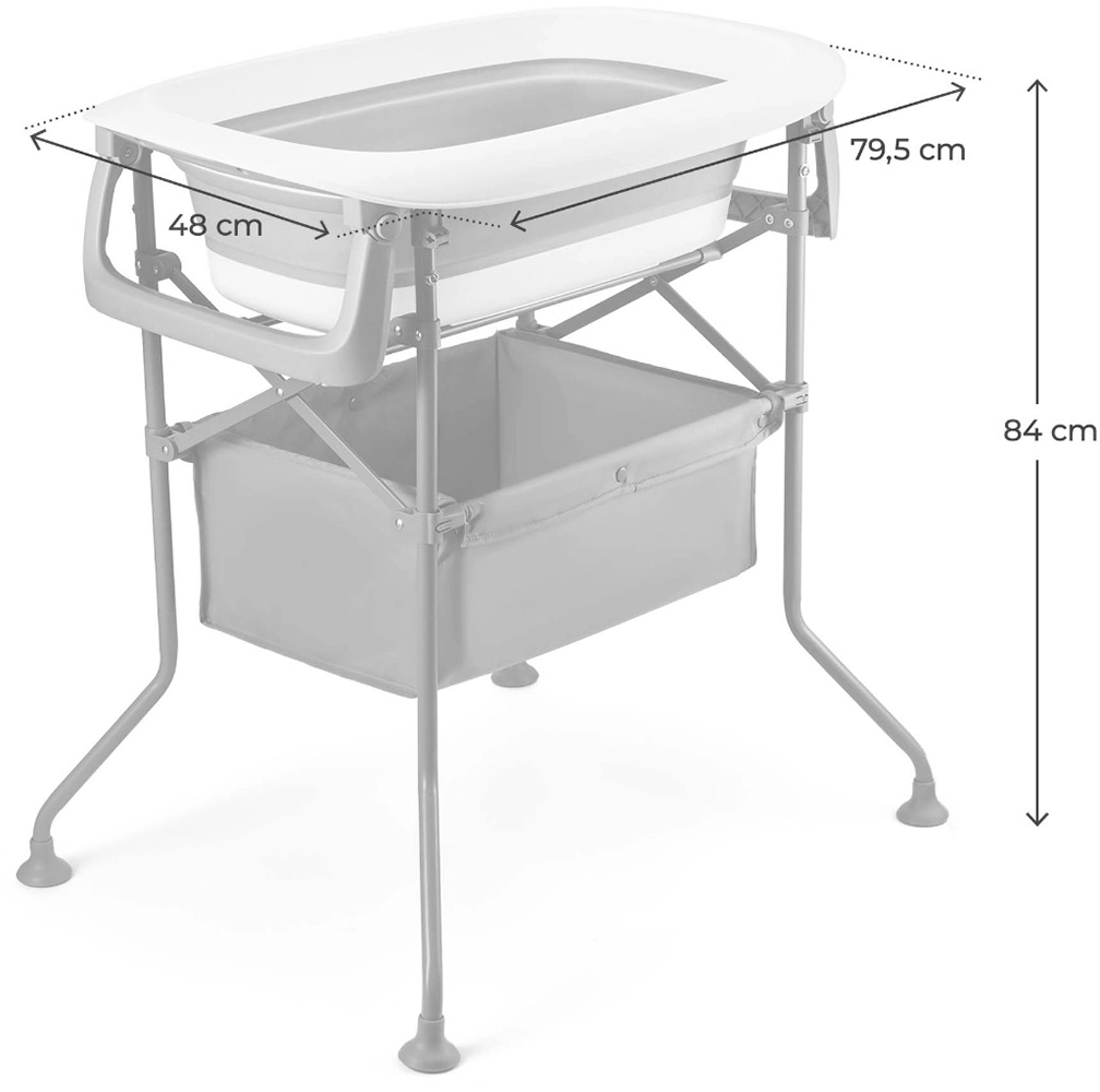 Столик для сповивання з ванною Kinderkraft Bubbly Grey