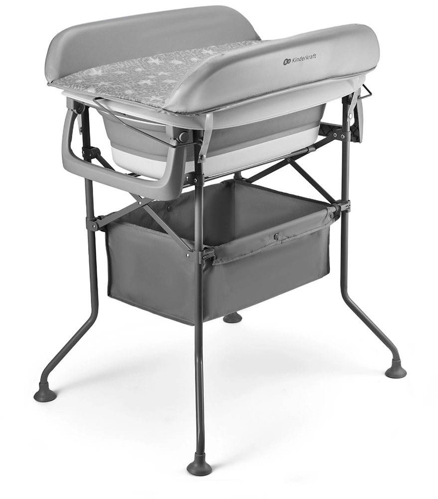 Столик для сповивання з ванною Kinderkraft Bubbly Grey