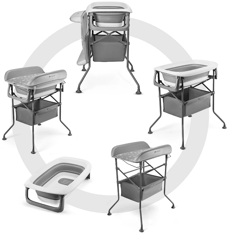 Столик для сповивання з ванною Kinderkraft Bubbly Grey